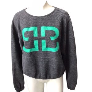 Birdibee Rare Chic Charcoal and Teal Women's Crew Neck Sweatshirt